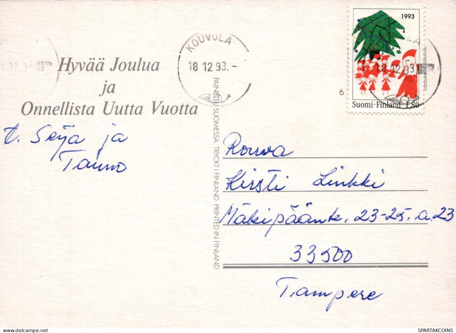 PÈRE NOËL Bonne Année Noël Vintage Carte Postale CPSM #PBL241.FR - Santa Claus