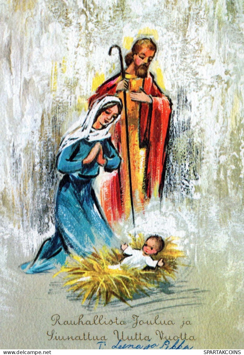 Vierge Marie Madone Bébé JÉSUS Noël Religion Vintage Carte Postale CPSM #PBB772.FR - Jungfräuliche Marie Und Madona