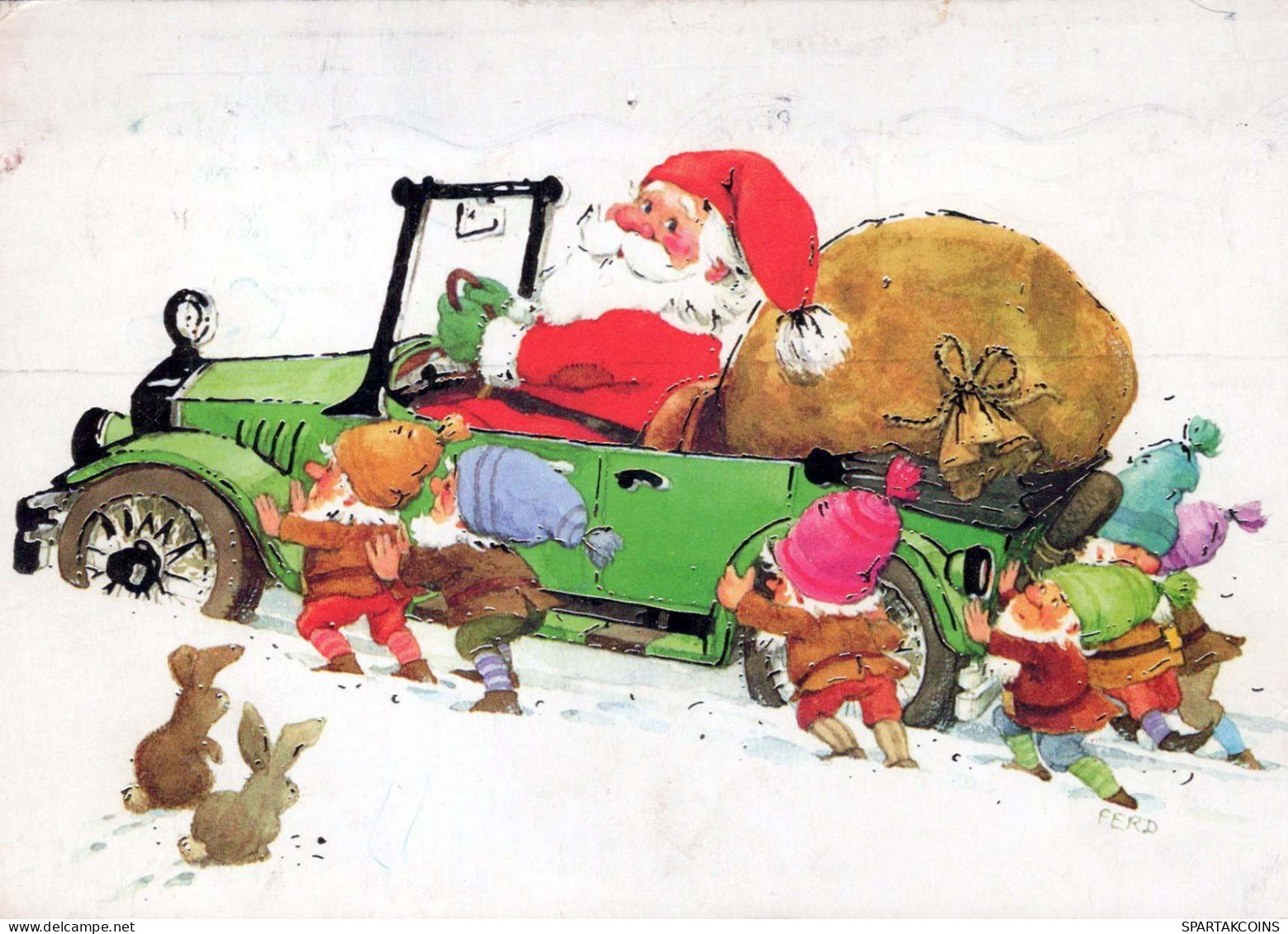 PÈRE NOËL Bonne Année Noël Vintage Carte Postale CPSM #PBB115.FR - Santa Claus