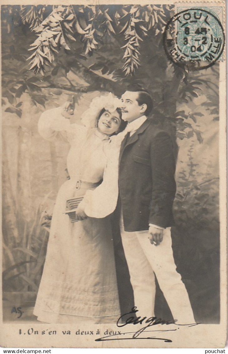 OP 27- SERIE DE 5 CARTES  - COUPLE AMOUREUX A LA CUEILLETTE DES CERISES - 10 SCANS - Koppels