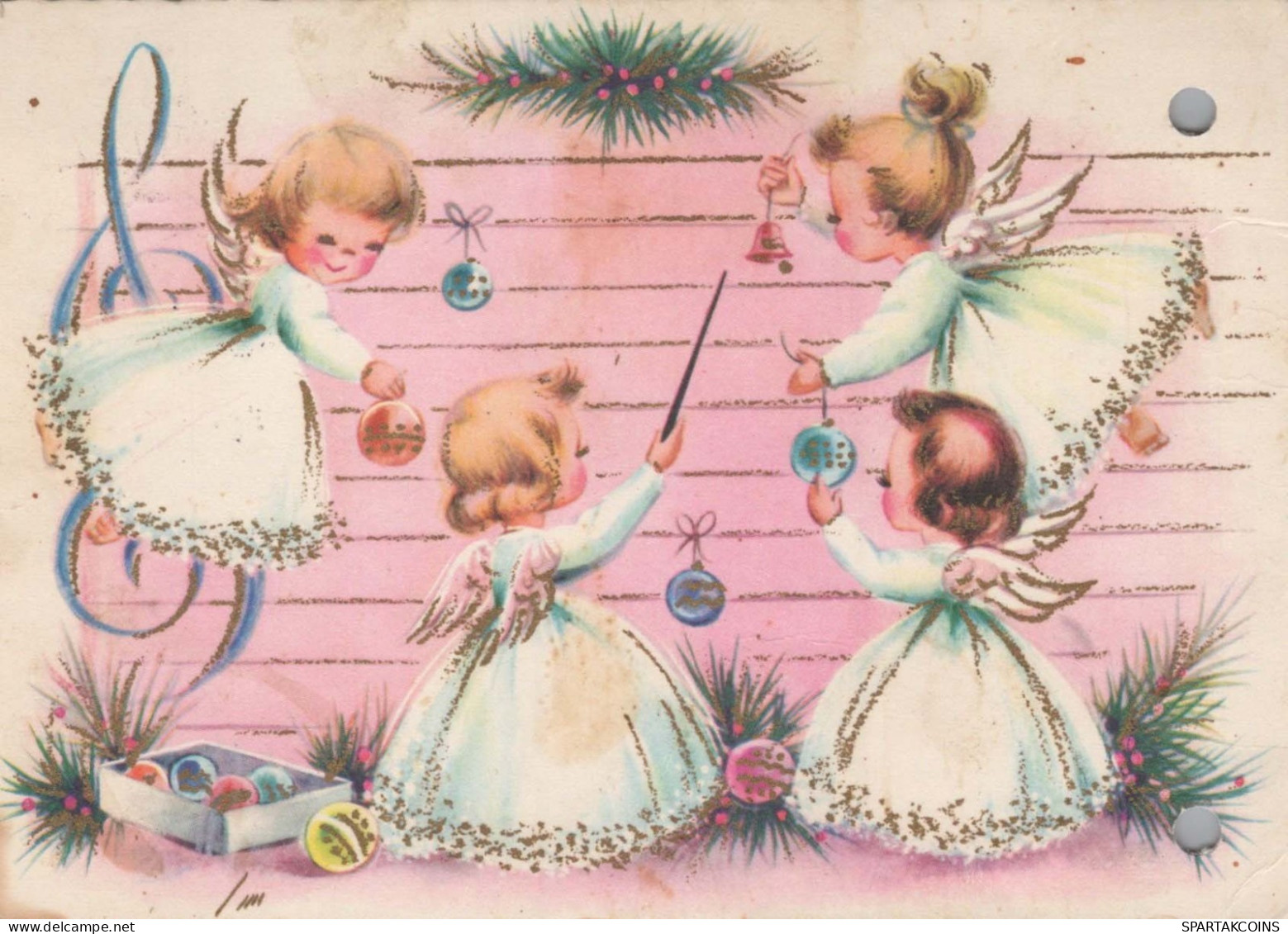 ANGELO Buon Anno Natale Vintage Cartolina CPSM #PAS766.IT - Angels