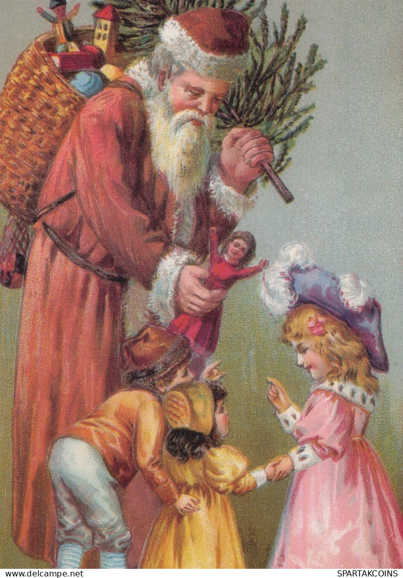 BABBO NATALE BAMBINO Natale Vintage Cartolina CPSM #PAK381.IT - Santa Claus