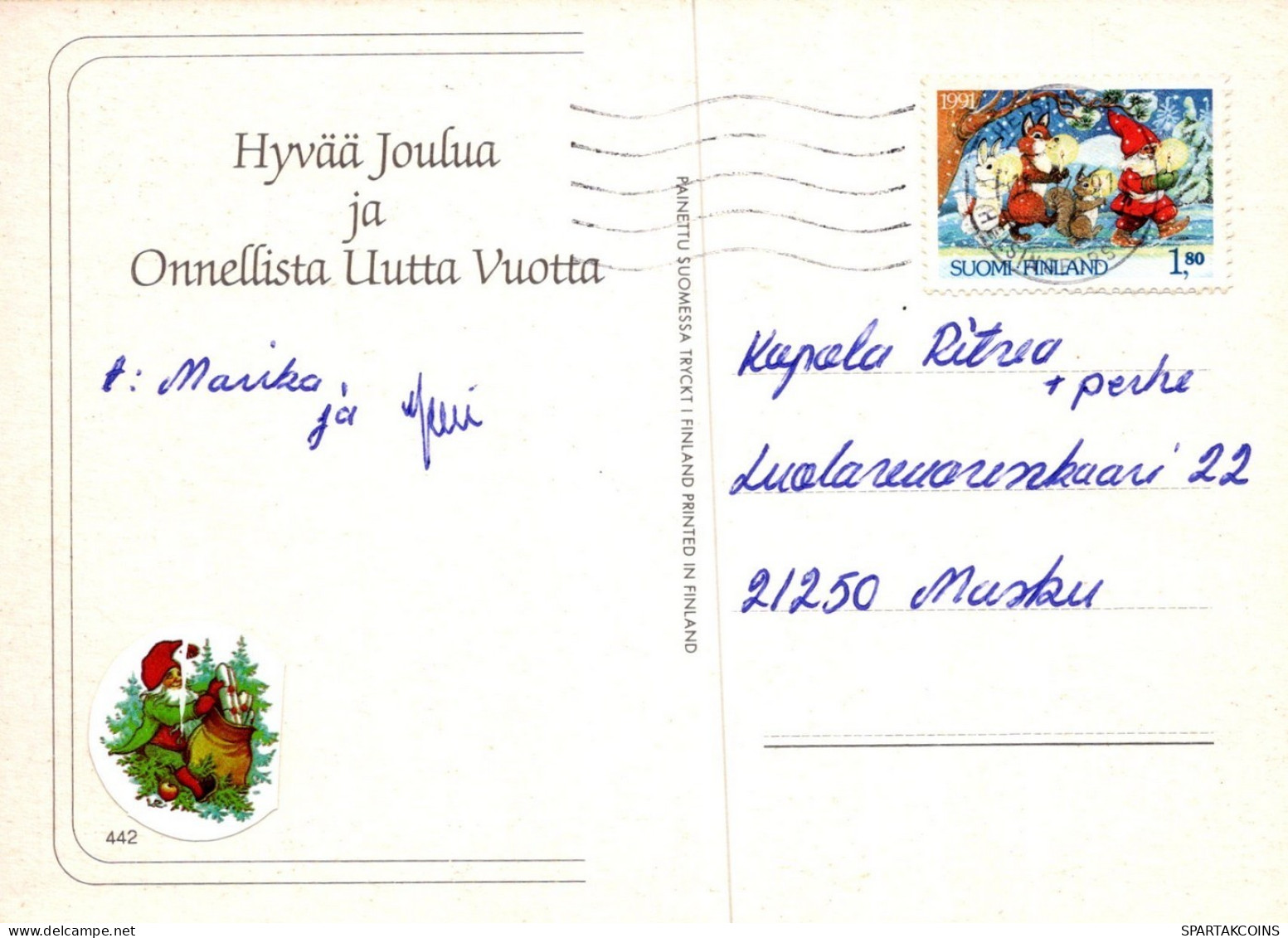 BABBO NATALE CANE Natale Vintage Cartolina CPSM #PAK918.IT - Santa Claus