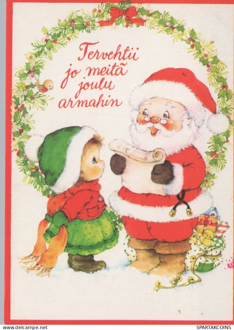 BABBO NATALE BAMBINO Natale Vintage Cartolina CPSM #PAK225.IT - Kerstman
