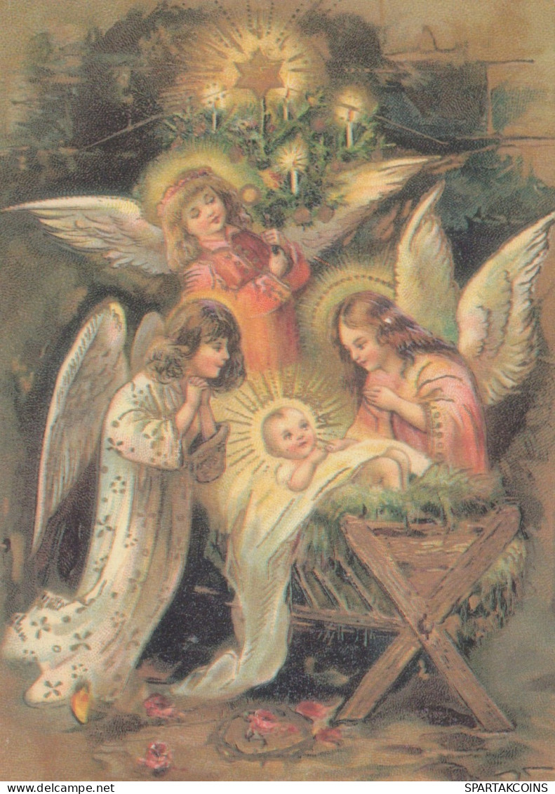 ANGELO Buon Anno Natale Vintage Cartolina CPSM #PAH515.IT - Engel