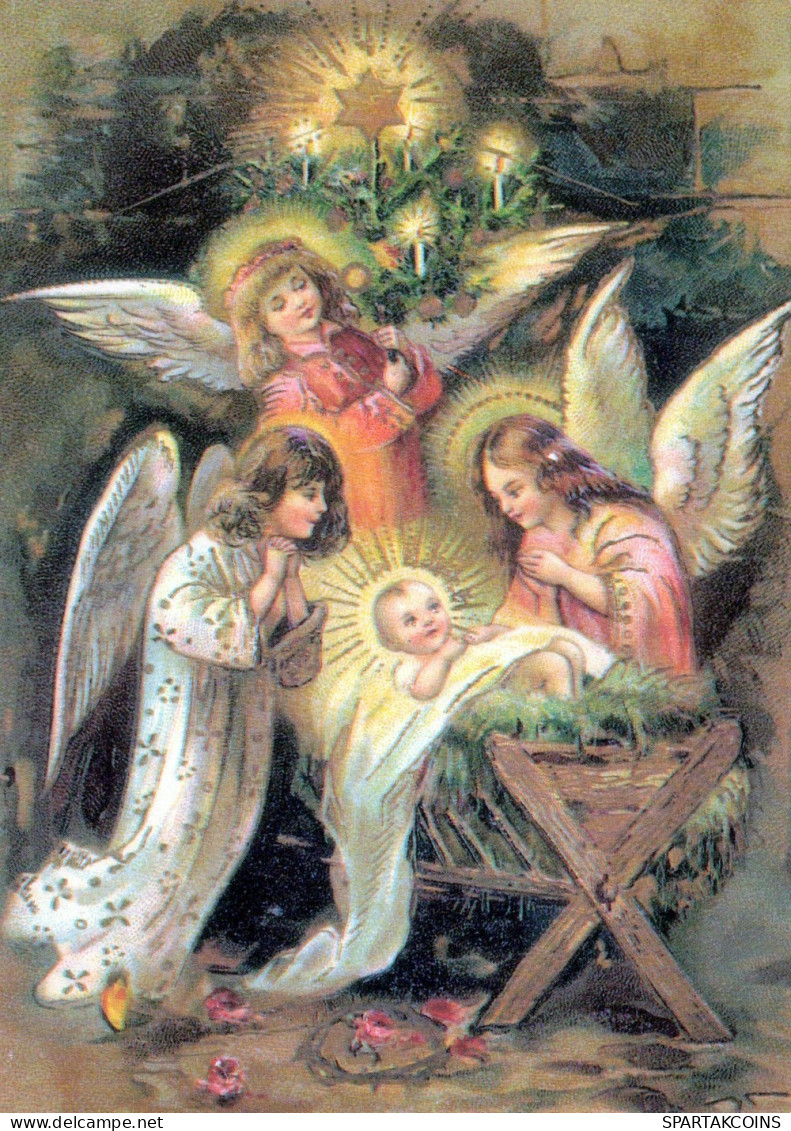 ANGELO Buon Anno Natale Vintage Cartolina CPSM #PAH515.IT - Angels