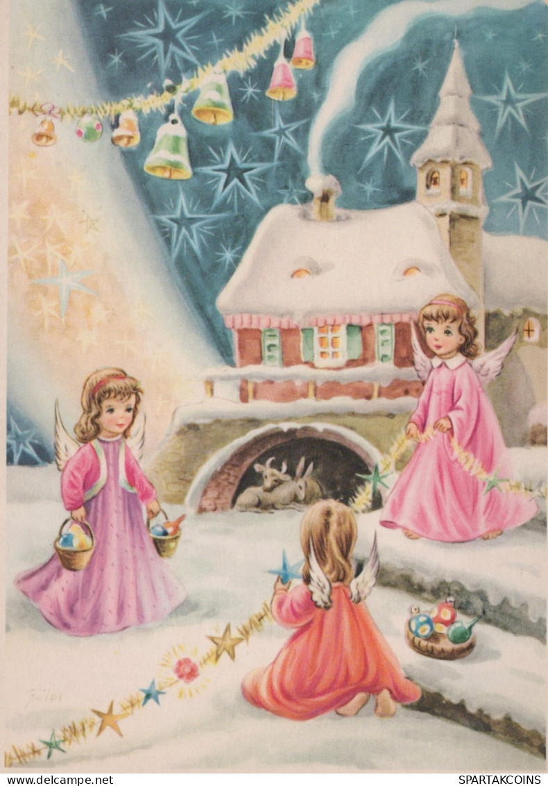 ANGELO Buon Anno Natale Vintage Cartolina CPSM #PAH257.IT - Anges