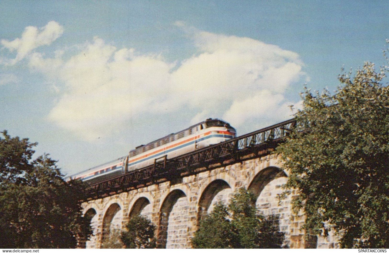 TRENO TRASPORTO FERROVIARIO Vintage Cartolina CPSMF #PAA547.IT - Treni