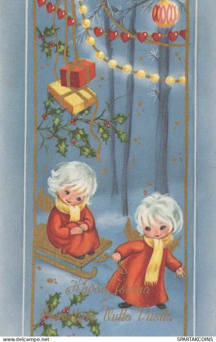 ANGELO Buon Anno Natale Vintage Cartolina CPSMPF #PAG818.IT - Angels