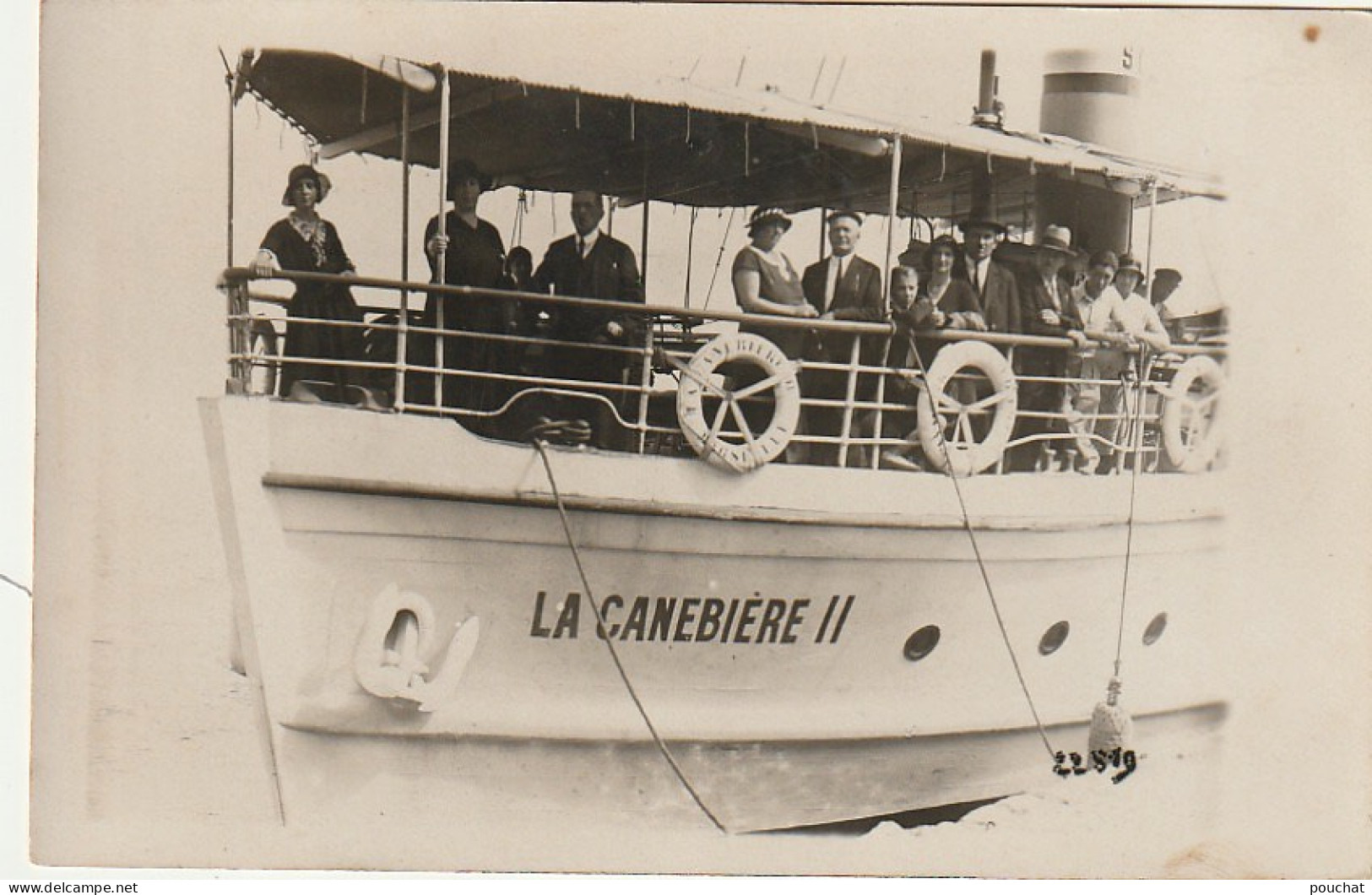 PE 1-(13) MARSEILLE - CARTE PHOTO BATEAU EXCURSION " LA CANEBIERE II " - PASSAGERS  - 2 SCANS - Unclassified