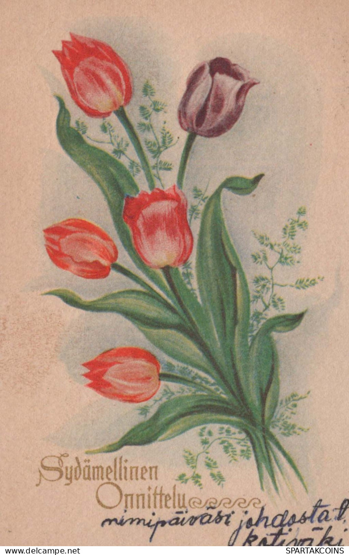 FLOWERS Vintage Postcard CPA #PKE735.GB - Flowers