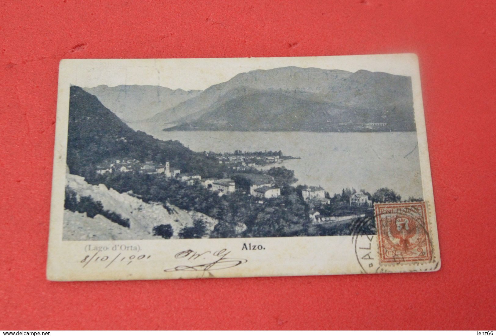 Novara Lago Orta Alzo 1910 + Timbro Alzo Pella - Novara