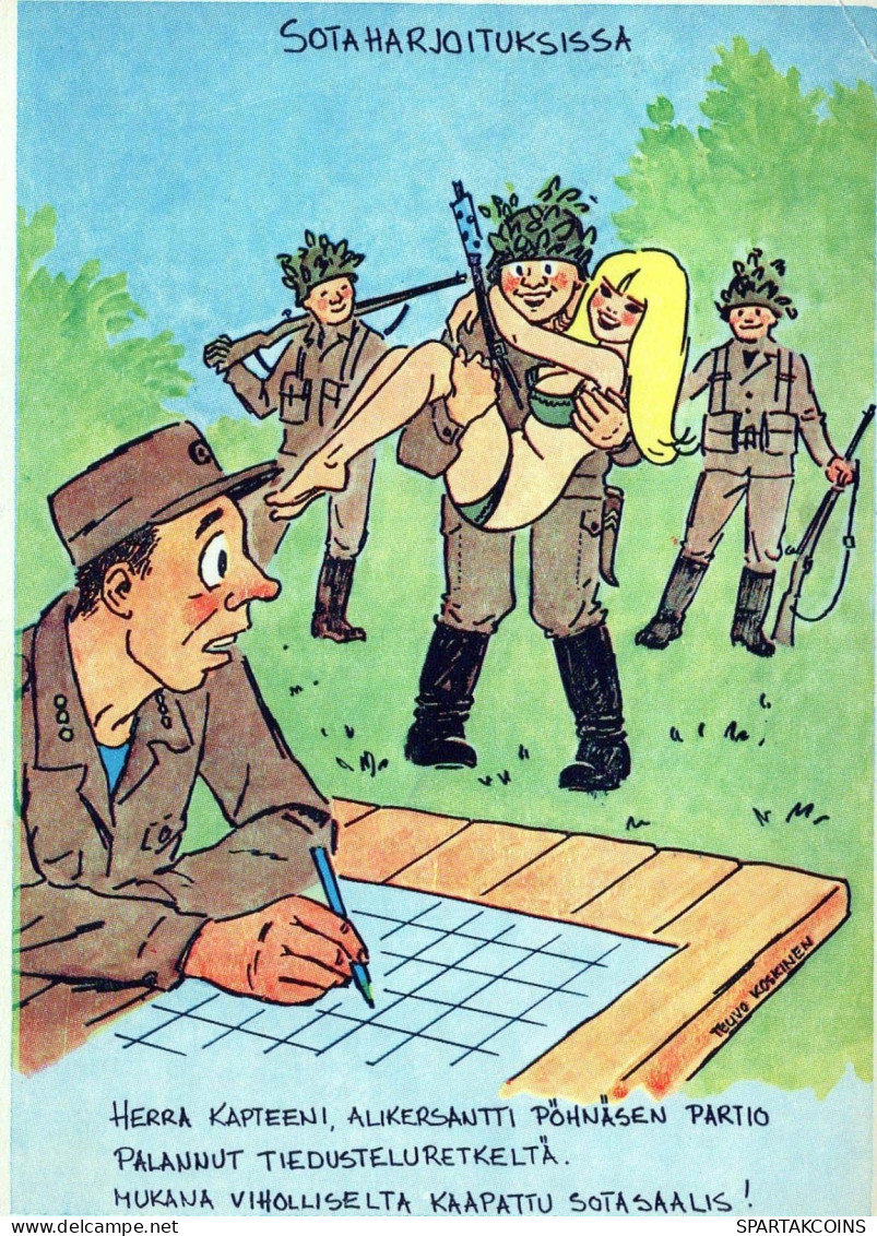 SOLDIERS HUMOUR Militaria Vintage Postcard CPSM #PBV953.GB - Humorísticas