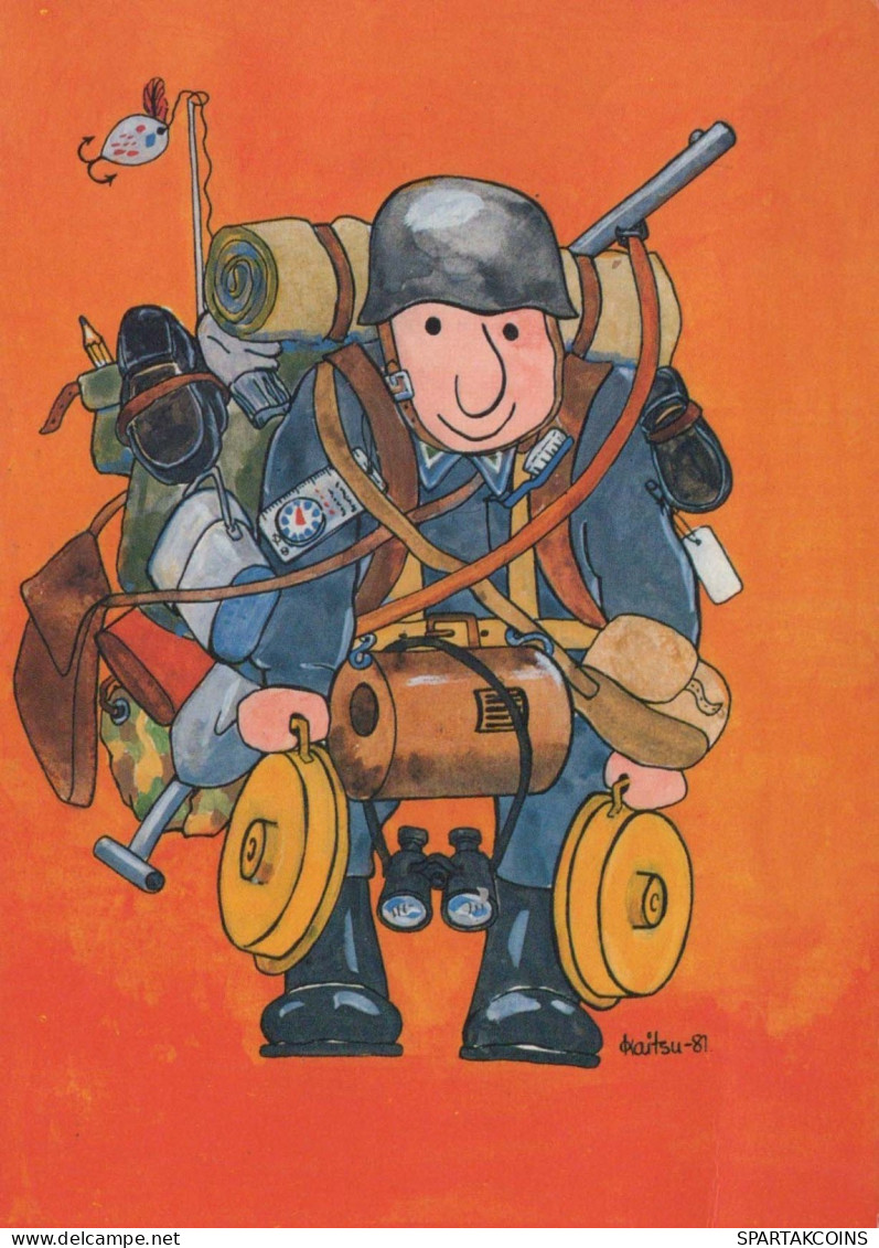 SOLDIERS HUMOUR Militaria Vintage Postcard CPSM #PBV830.GB - Humorísticas