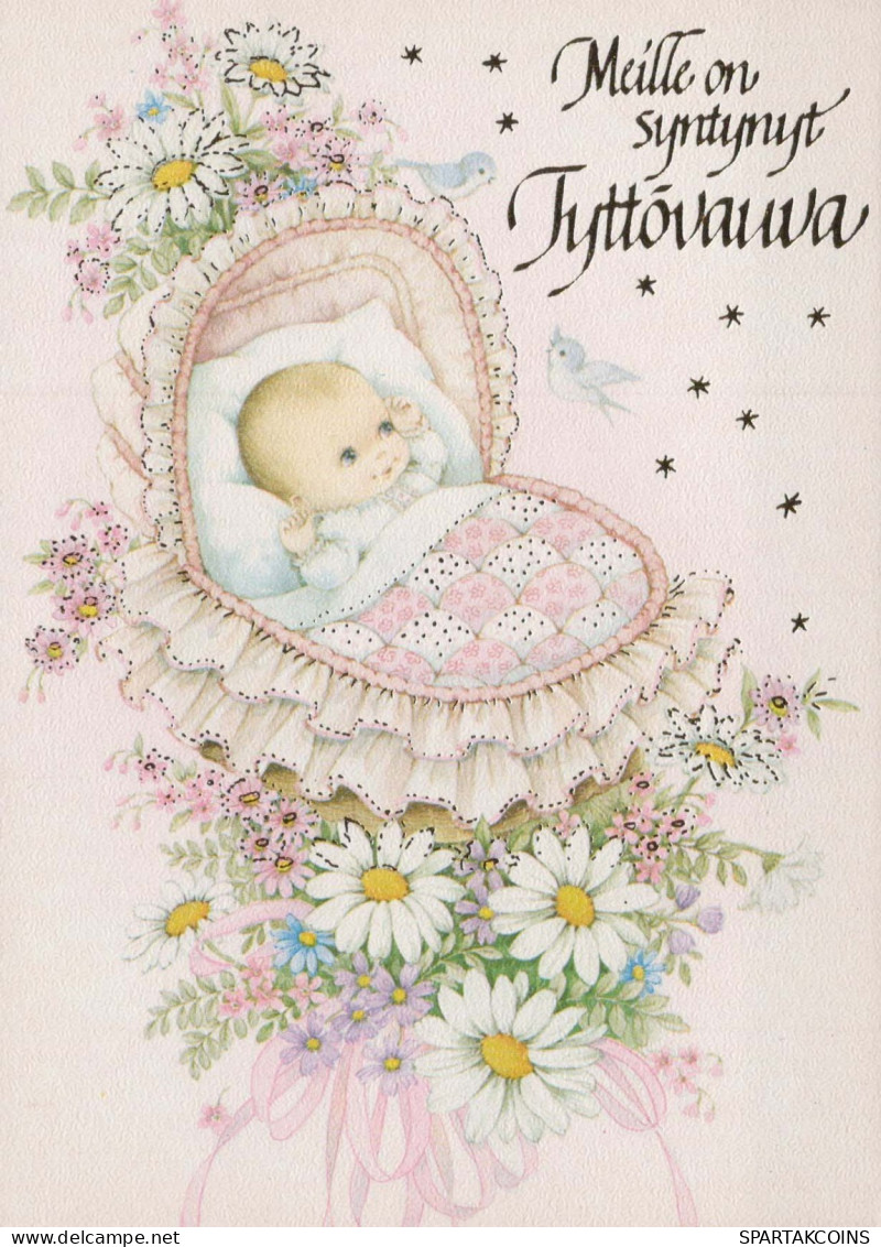 HAPPY BIRTHDAY CHILDREN GIRL CHILDREN Vintage Postal CPSM #PBT740.GB - Compleanni