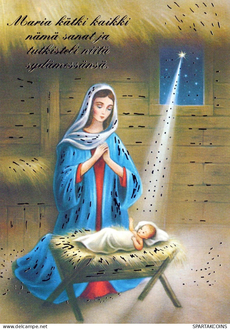 Virgen Mary Madonna Baby JESUS Christmas Religion Vintage Postcard CPSM #PBP924.GB - Vergine Maria E Madonne