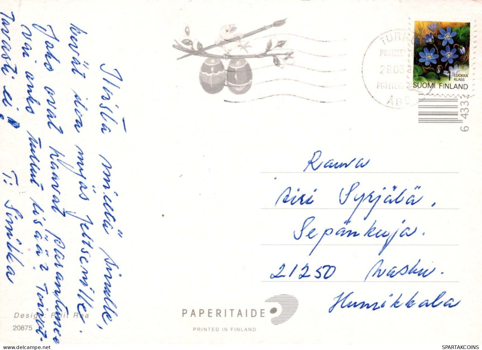 EASTER CHICKEN EGG Vintage Postcard CPSM #PBO789.GB - Easter