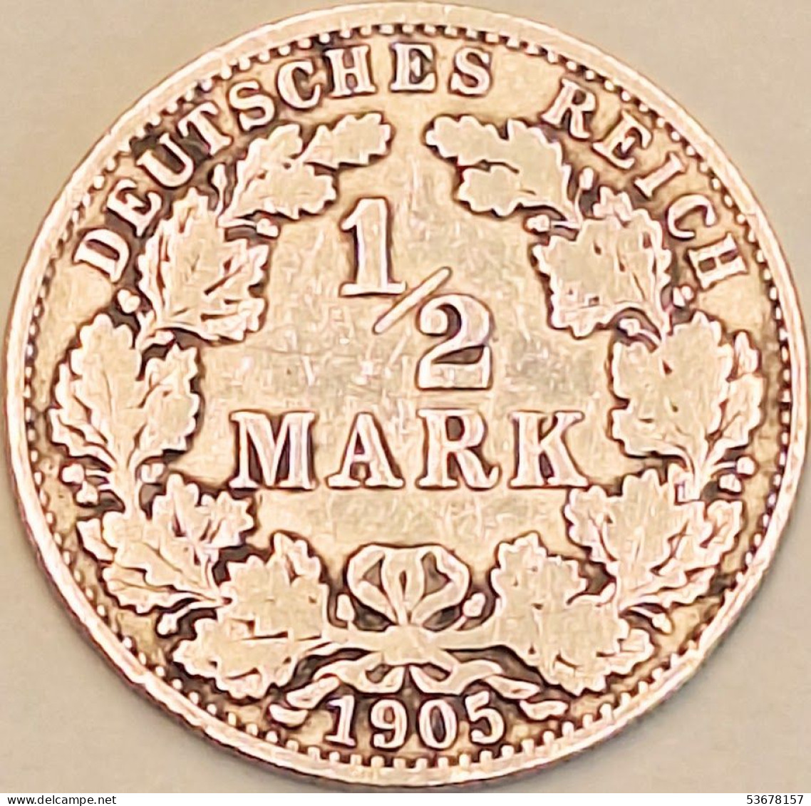 Germany Empire - 1/2 Mark 1905 A, KM# 17, Silver (#4423) - Andere - Europa