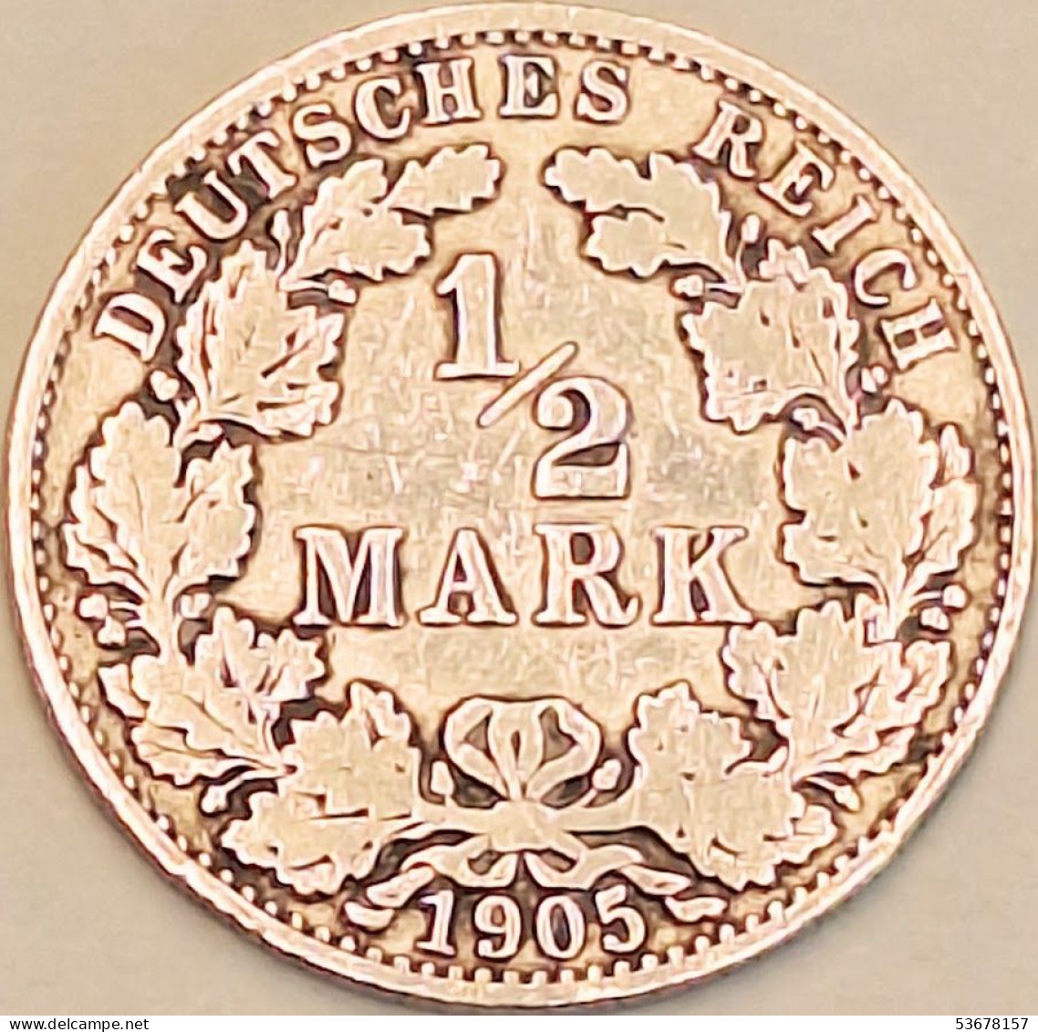 Germany Empire - 1/2 Mark 1905 A, KM# 17, Silver (#4423) - Sonstige – Europa