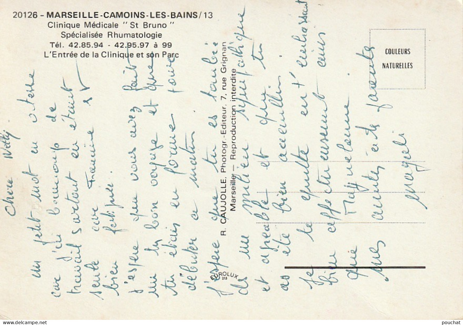 PE 2-(13) MARSEILLE CAMOINS LES BAINS - CLINIQUE MEDICALE SAINT BRUNO - ENTREE DE LA CLINIQUE ET LE PARC - 2 SCANS - Unclassified