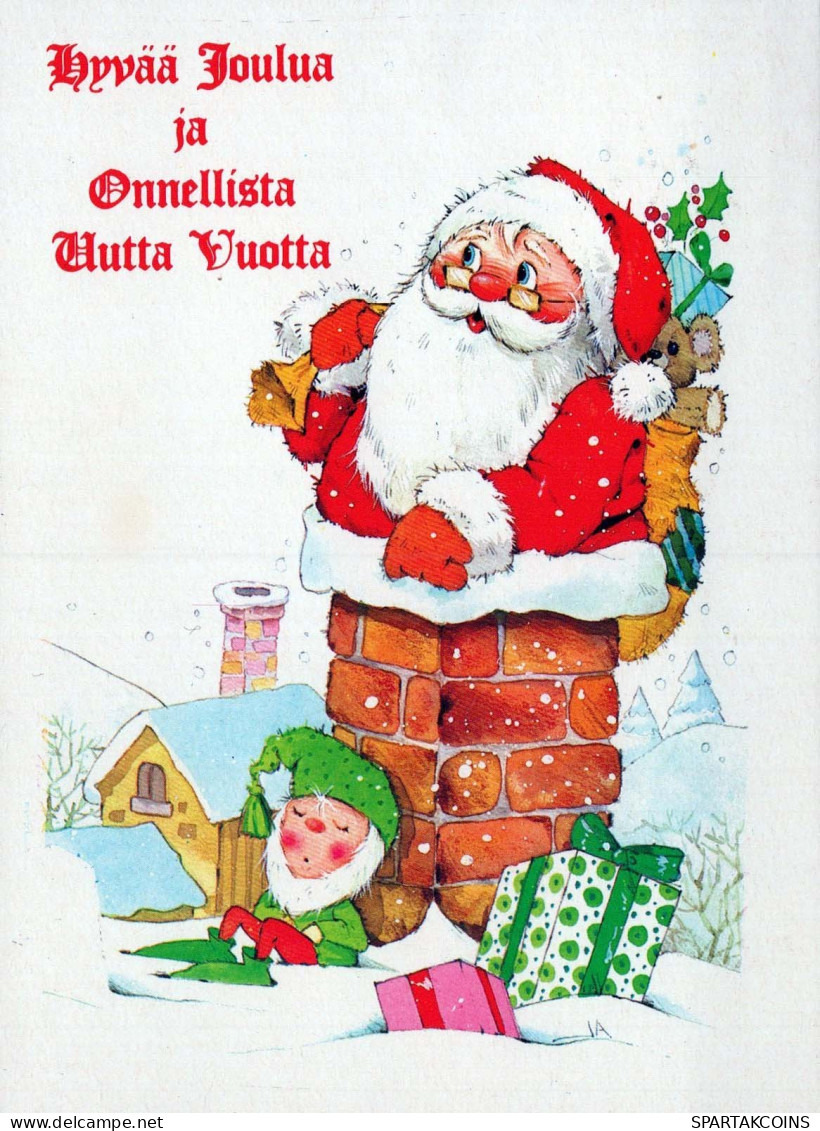 SANTA CLAUS Happy New Year Christmas Vintage Postcard CPSM #PBL490.GB - Kerstman