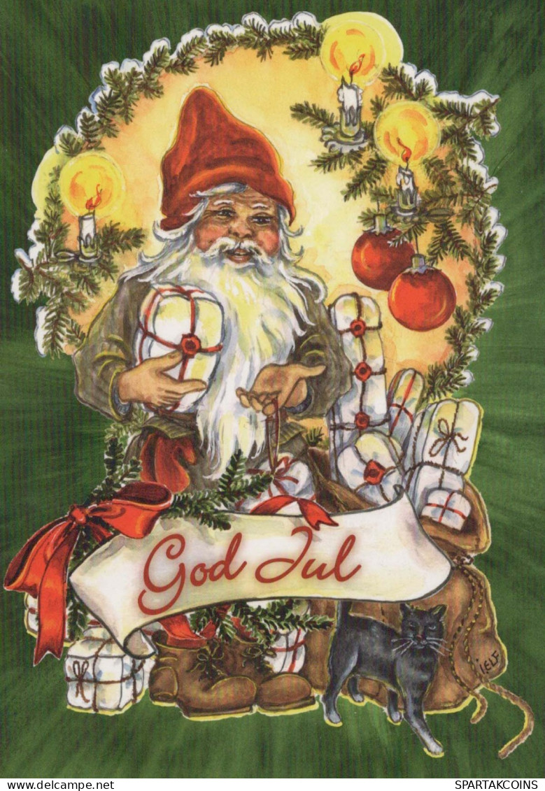 SANTA CLAUS Happy New Year Christmas Vintage Postcard CPSM #PBL034.GB - Kerstman