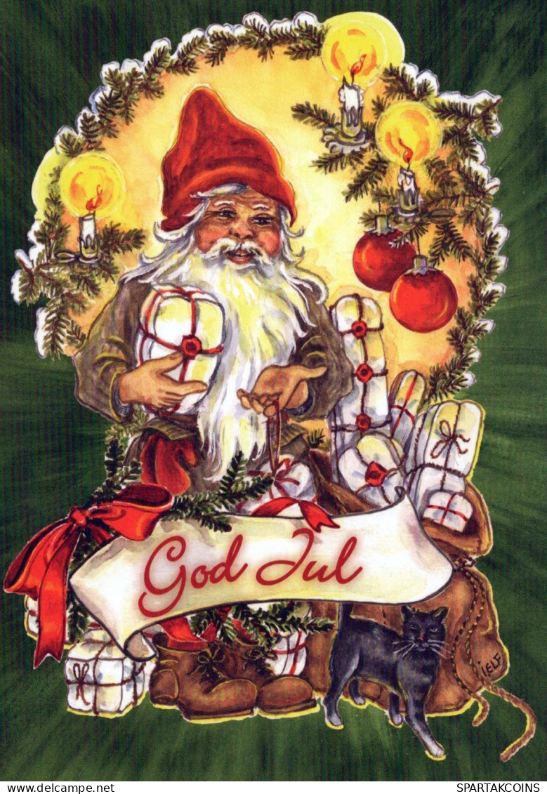 SANTA CLAUS Happy New Year Christmas Vintage Postcard CPSM #PBL034.GB - Santa Claus