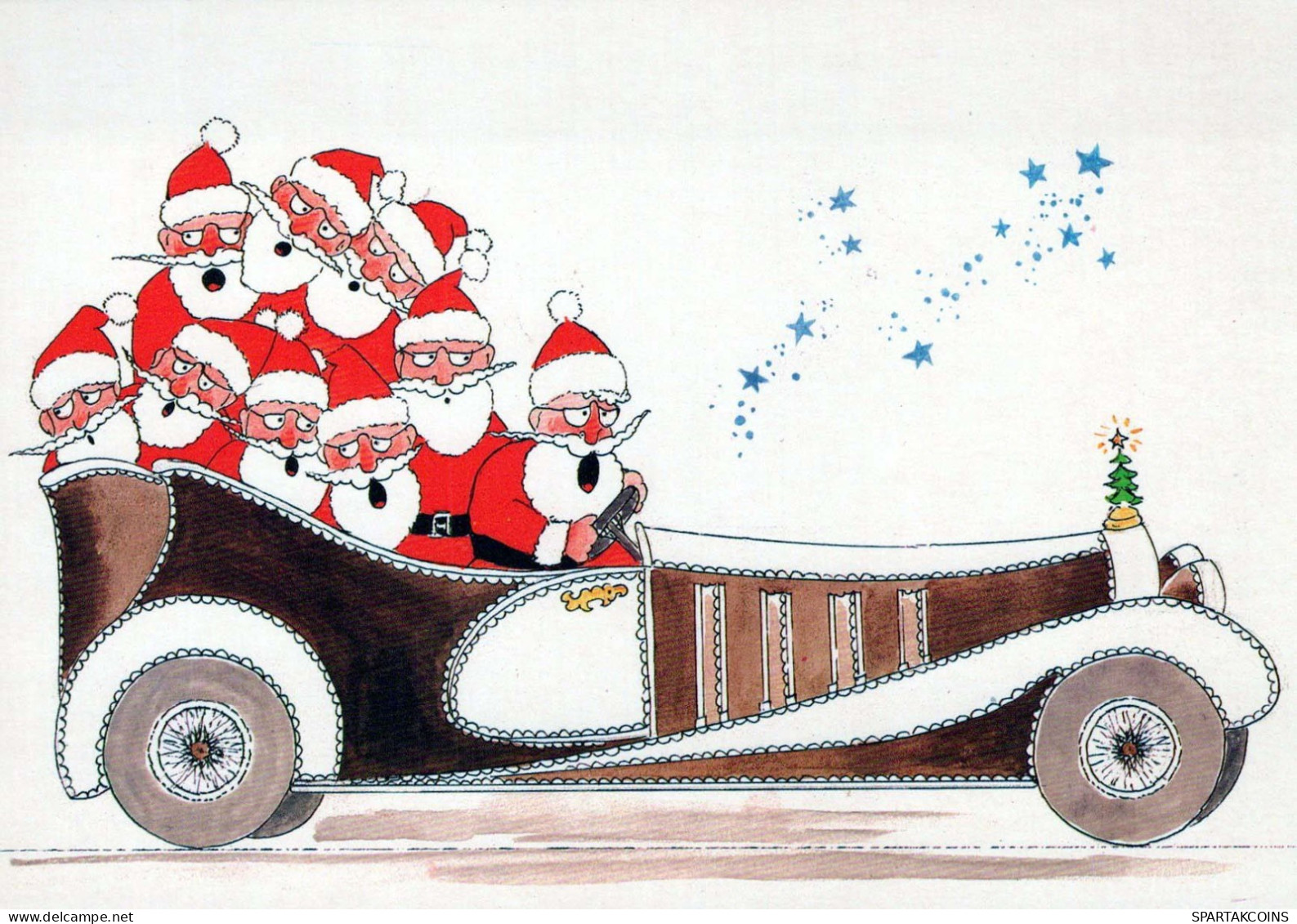 SANTA CLAUS Happy New Year Christmas Vintage Postcard CPSM #PBB112.GB - Santa Claus