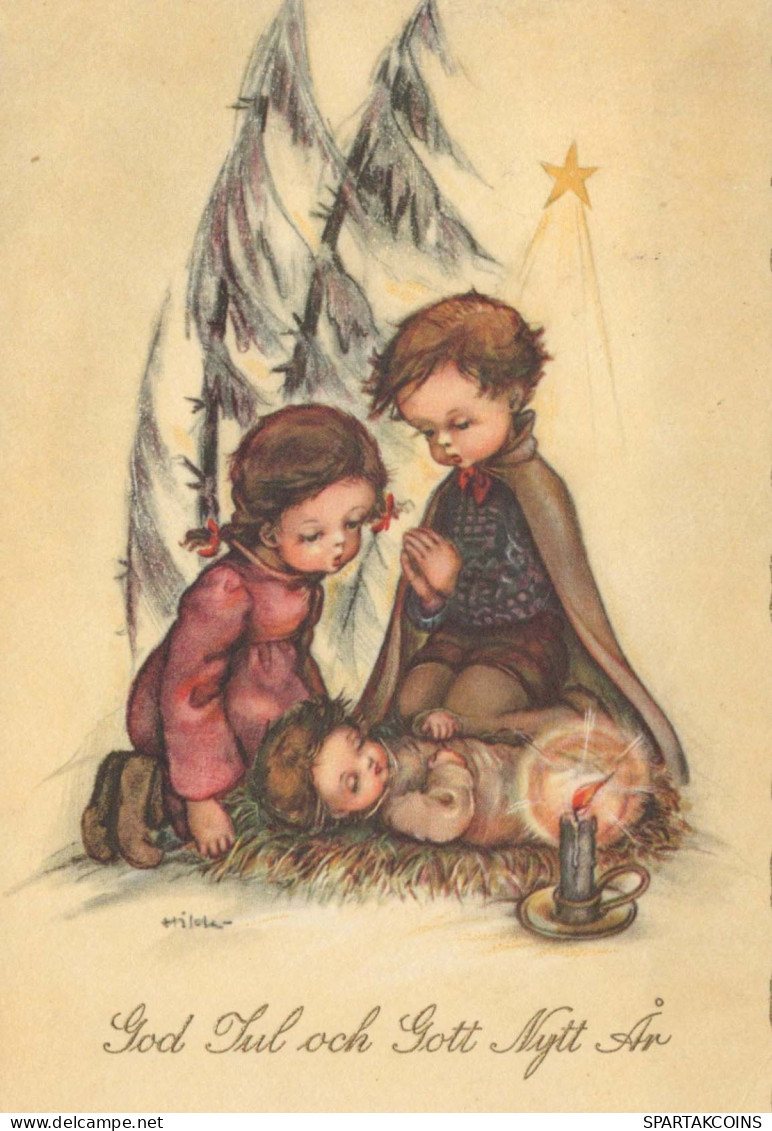 CHILDREN Scene Landscape Baby JESUS Vintage Postcard CPSM #PBB573.GB - Scenes & Landscapes