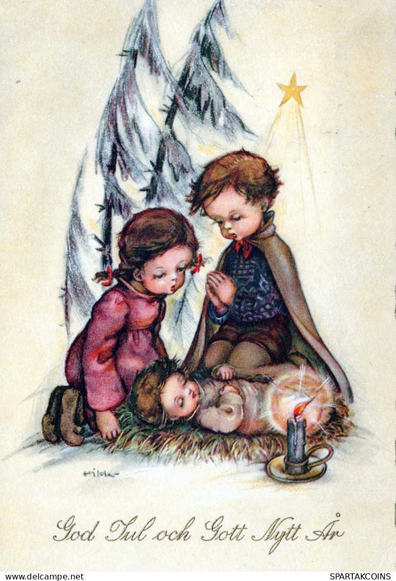 CHILDREN Scene Landscape Baby JESUS Vintage Postcard CPSM #PBB573.GB - Scènes & Paysages