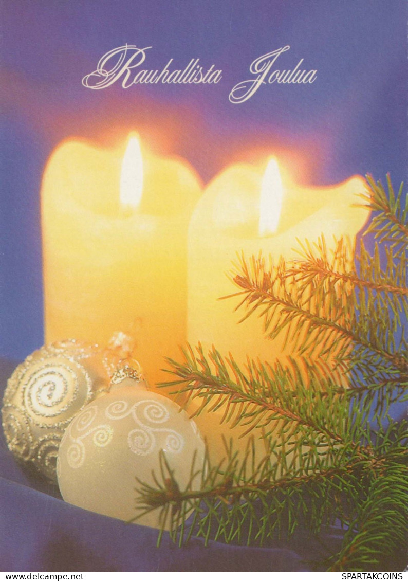 Happy New Year Christmas CANDLE Vintage Postcard CPSM #PAZ230.GB - Anno Nuovo