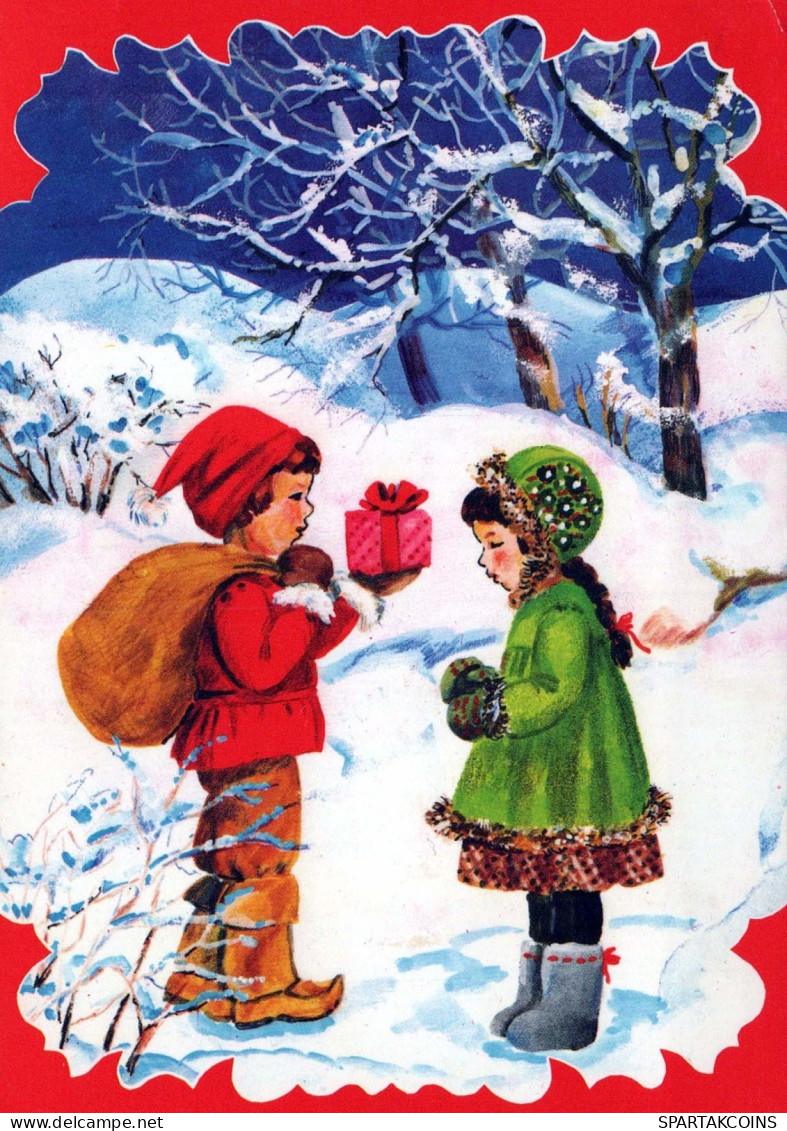 Happy New Year Christmas CHILDREN Vintage Postcard CPSM #PAY890.GB - Anno Nuovo