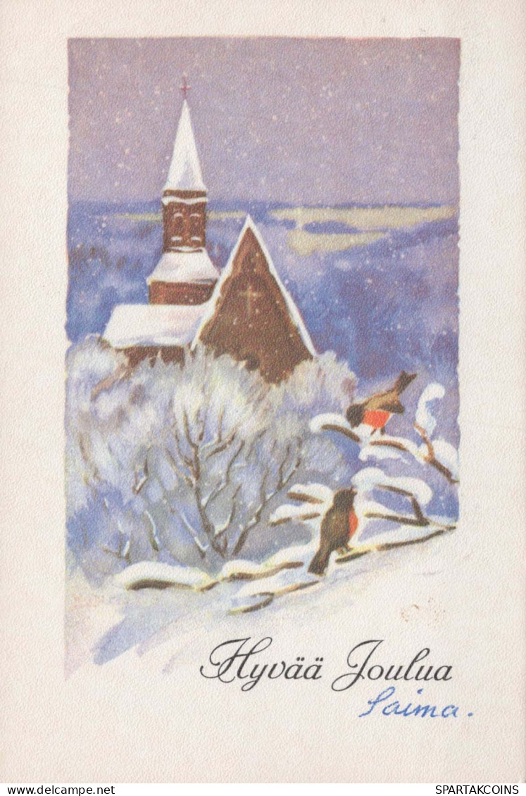 Happy New Year Christmas CHURCH Vintage Postcard CPSM #PAY431.GB - Anno Nuovo