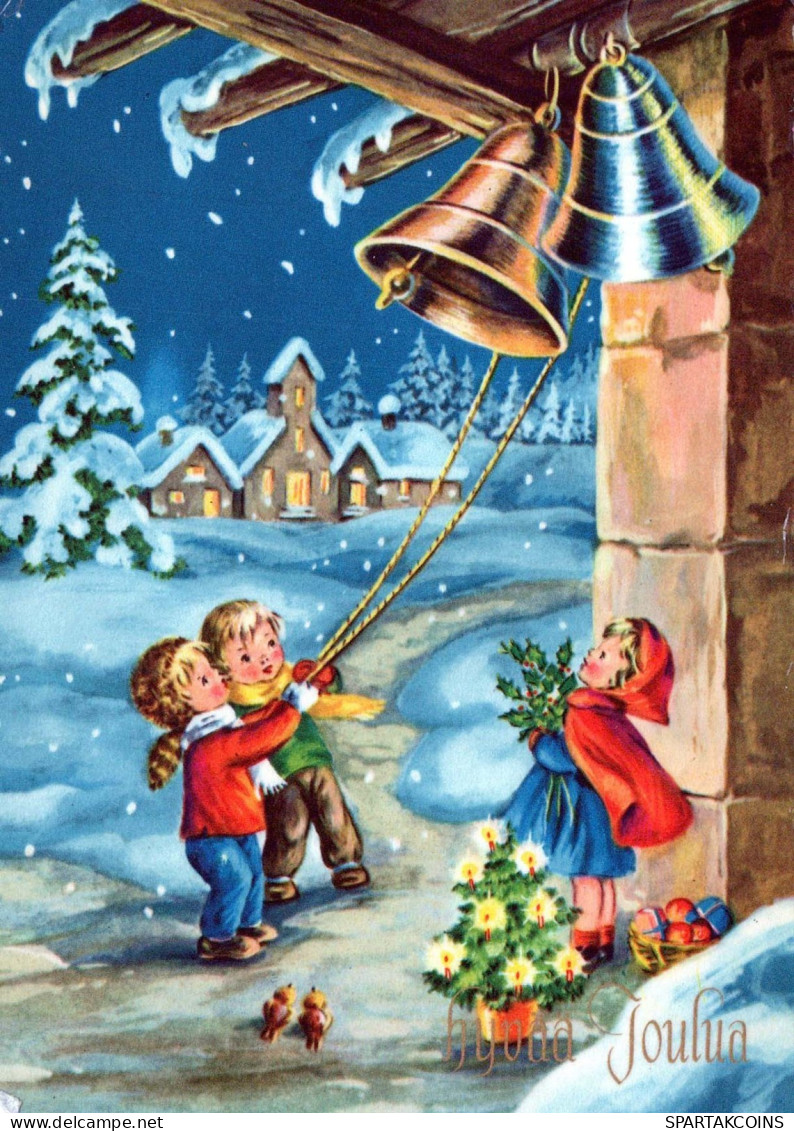 Happy New Year Christmas CHILDREN Vintage Postcard CPSM #PAW991.GB - Anno Nuovo