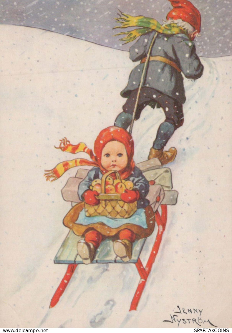 Happy New Year Christmas CHILDREN Vintage Postcard CPSM #PAW607.GB - Anno Nuovo