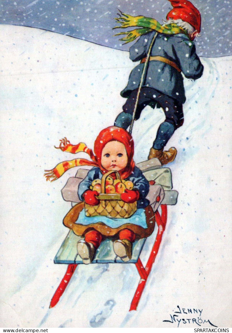 Happy New Year Christmas CHILDREN Vintage Postcard CPSM #PAW607.GB - Anno Nuovo