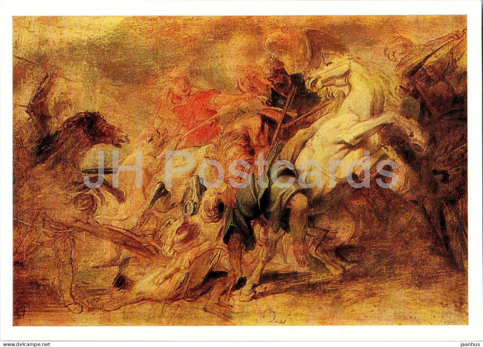 Painting By Peter Paul Rubens - The Lion Hunt - Horse - Flemish Art - 1985 - Russia USSR - Unused - Pittura & Quadri