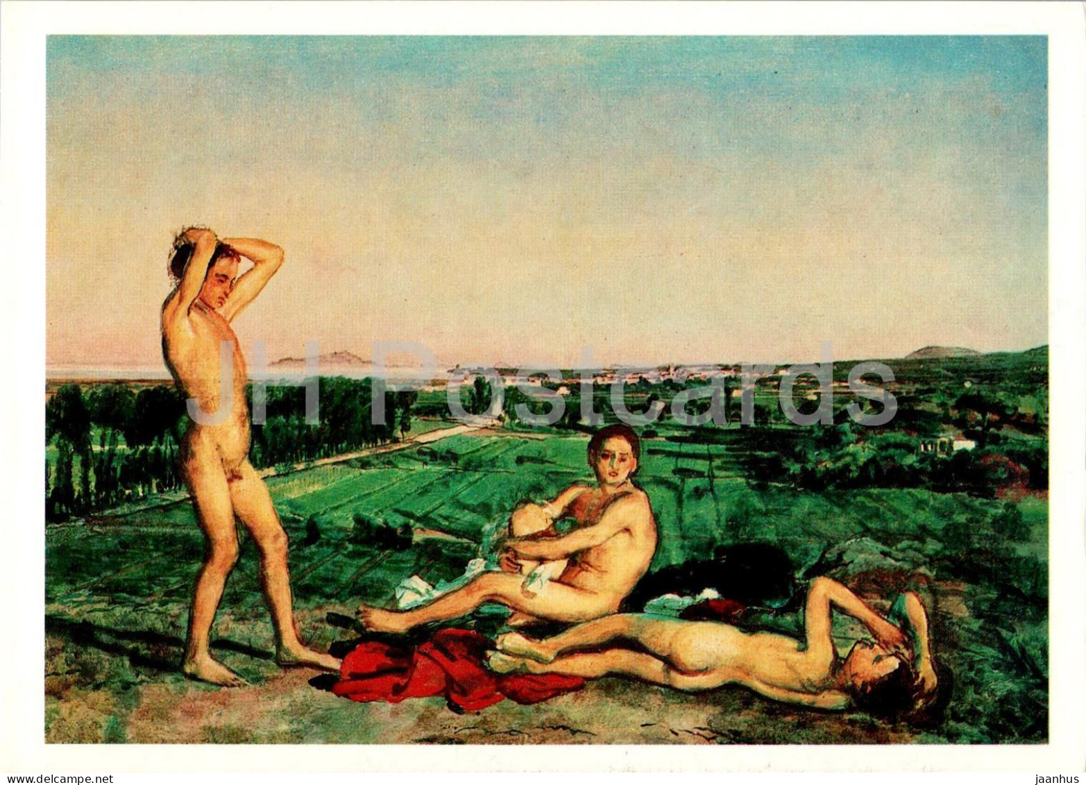 Painting By A. Ivanov - On The Shores Of The Gulf Of Naples - Naked - Nude - Russian Art - 1982 - Russia USSR - Unused - Peintures & Tableaux