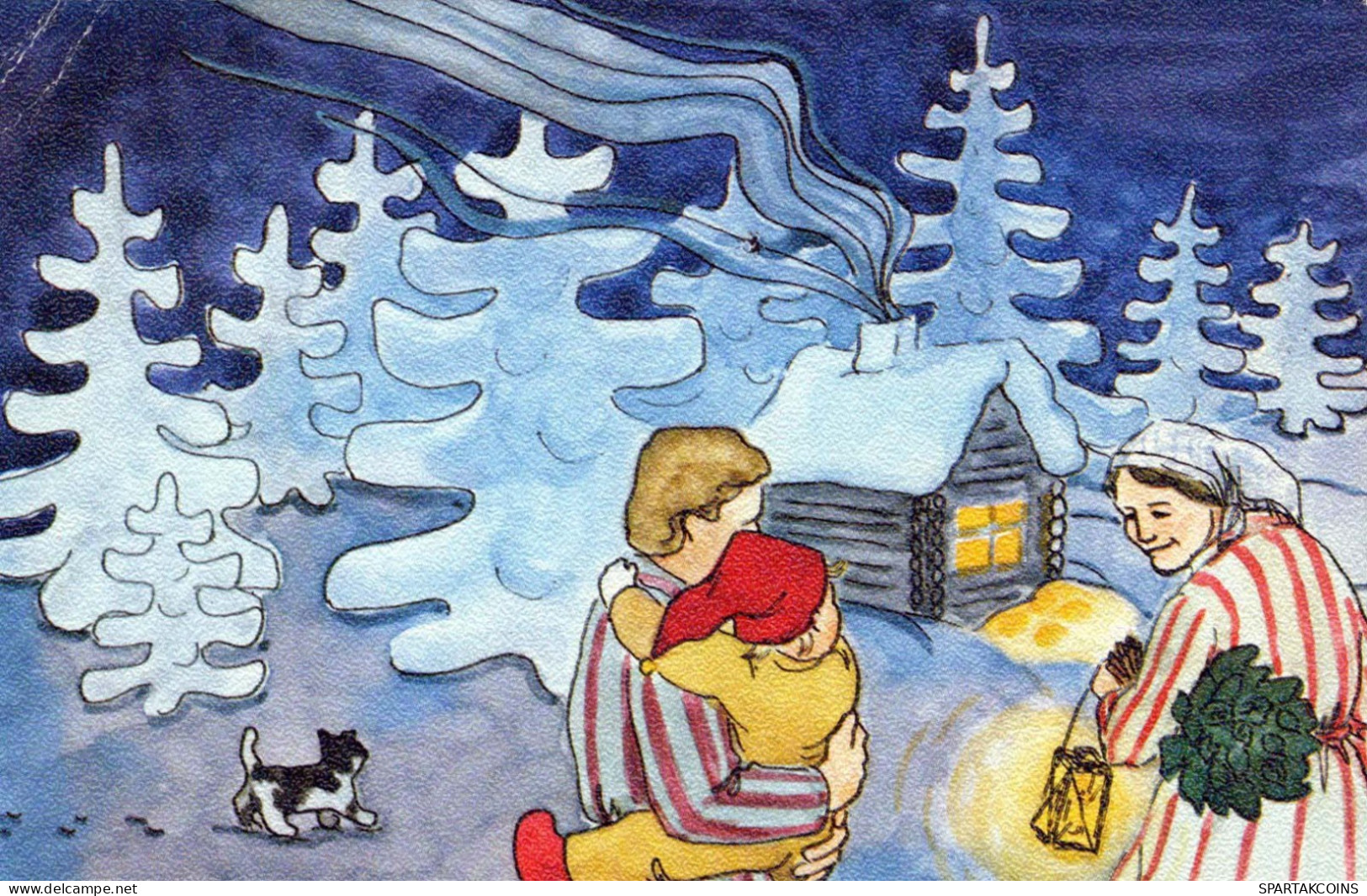 Buon Anno Natale BAMBINO Vintage Cartolina CPSMPF #PKG477.IT - Anno Nuovo