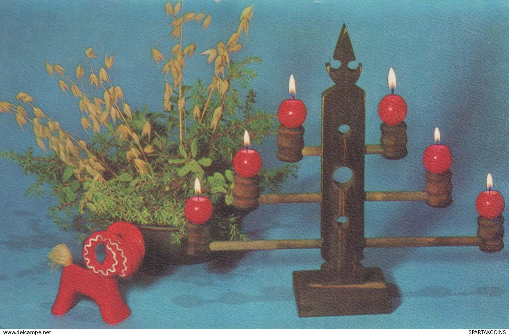 Buon Anno Natale CANDELA Vintage Cartolina CPSMPF #PKD978.IT - Anno Nuovo