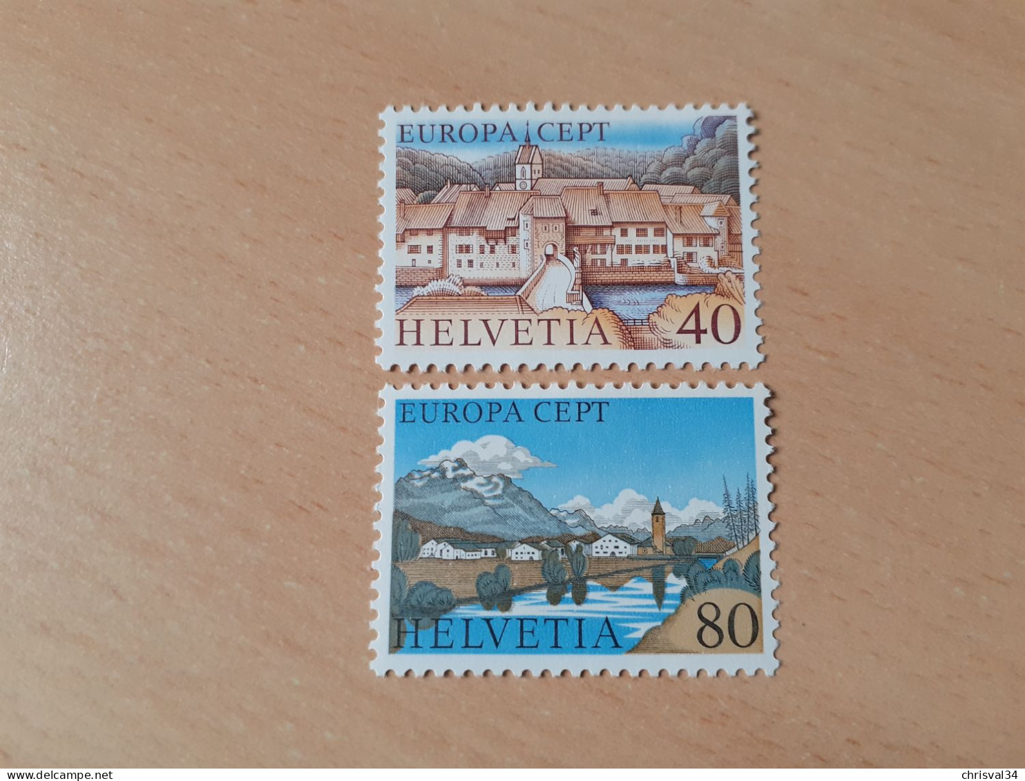 TIMBRES   SUISSE   ANNEE    1977   N  1024  /  1025   COTE  2,50  EUROS   NEUFS  LUXE** - Unused Stamps