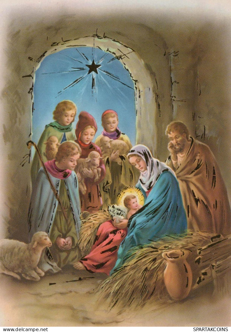 Vergine Maria Madonna Gesù Bambino Natale Religione Vintage Cartolina CPSM #PBP998.IT - Jungfräuliche Marie Und Madona