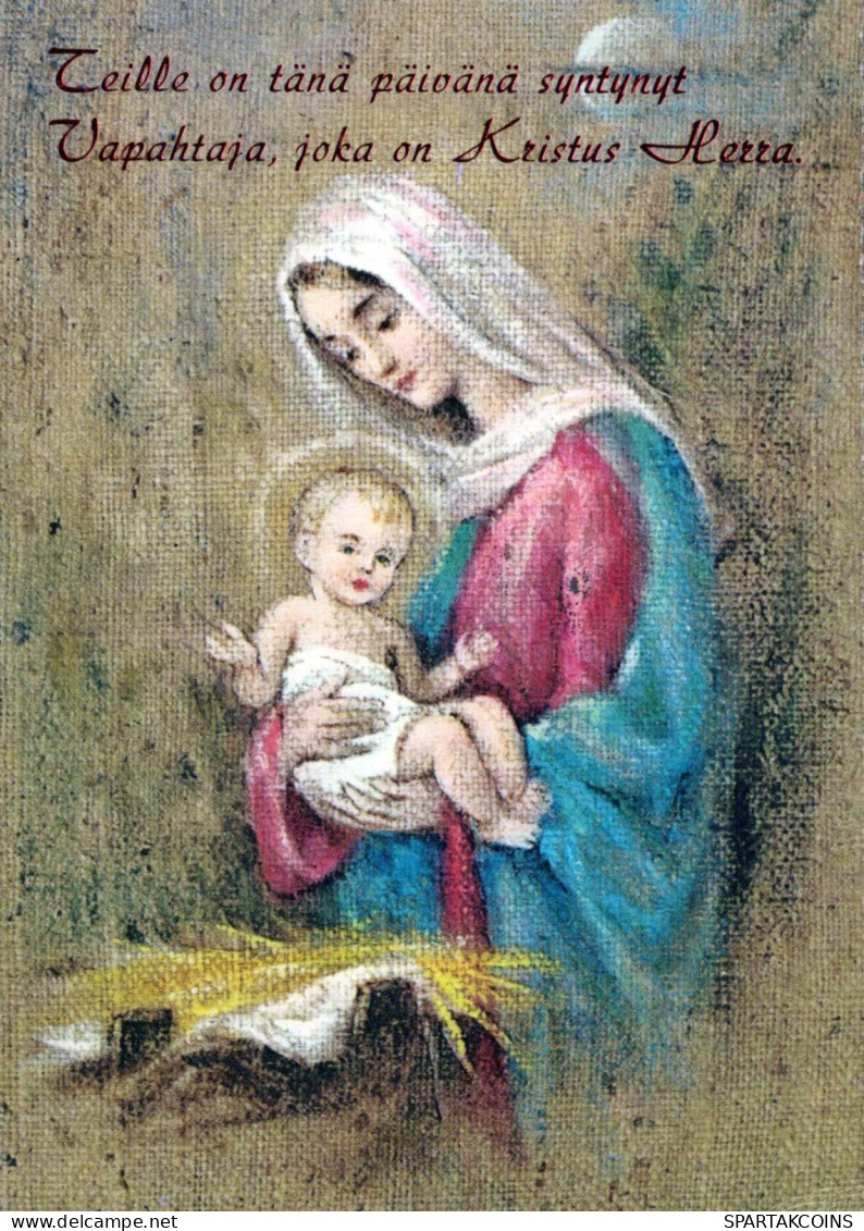 Vergine Maria Madonna Gesù Bambino Natale Religione Vintage Cartolina CPSM #PBP804.IT - Vergine Maria E Madonne