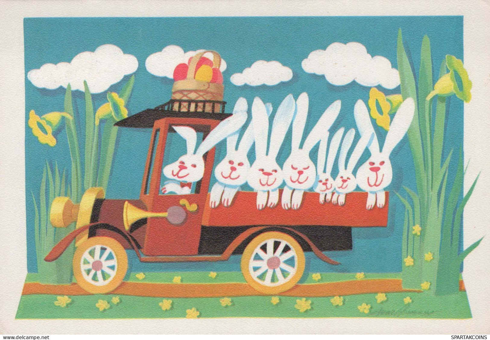 PASQUA CONIGLIO Vintage Cartolina CPSM #PBO354.IT - Pascua