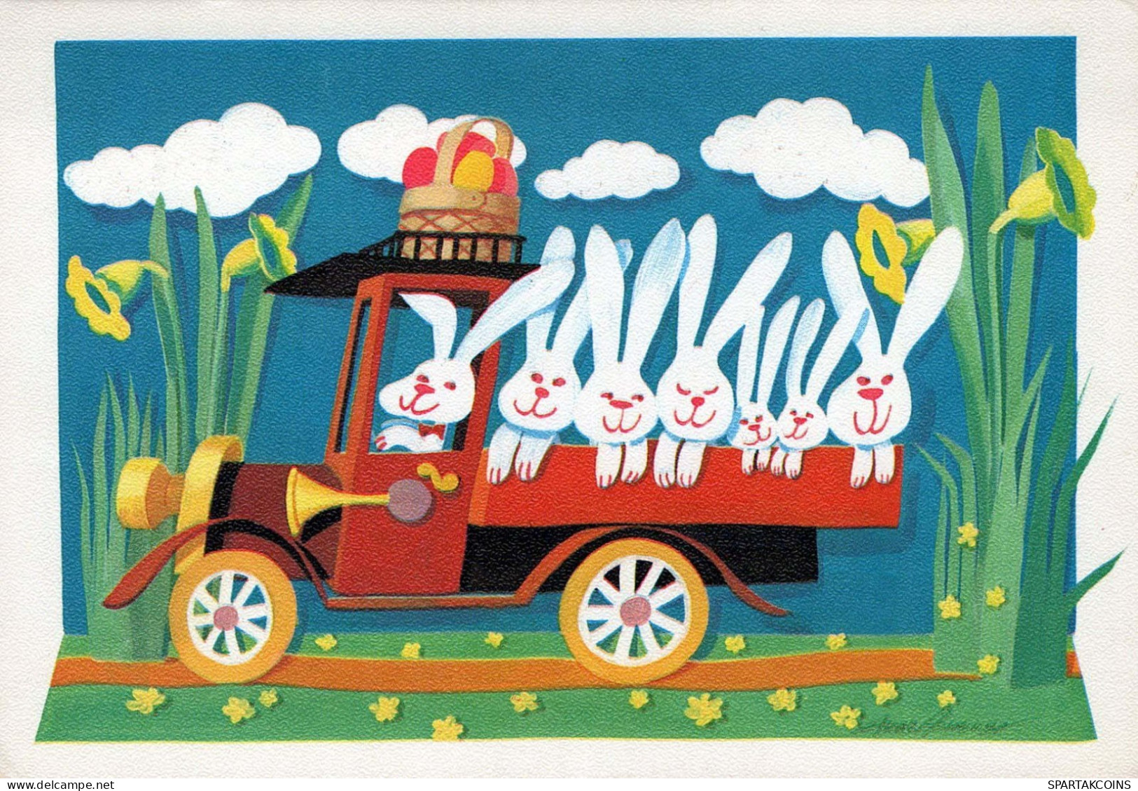 PASQUA CONIGLIO Vintage Cartolina CPSM #PBO354.IT - Pascua