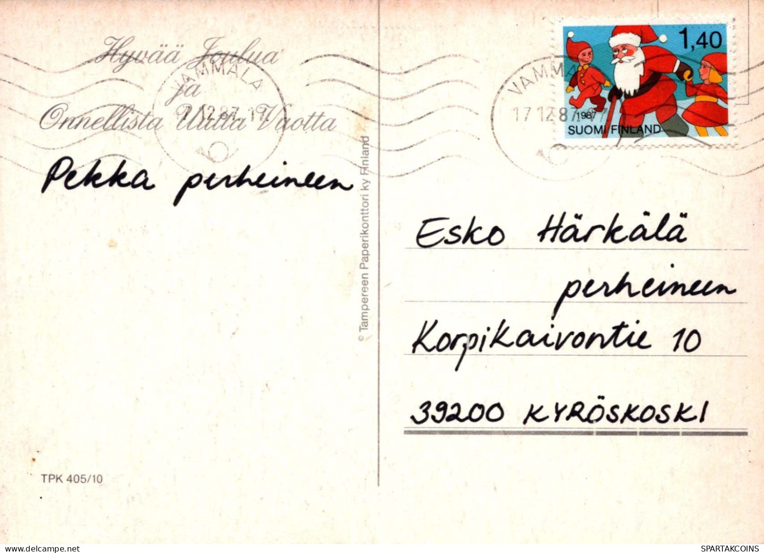 BABBO NATALE Buon Anno Natale Vintage Cartolina CPSM #PBL243.IT - Santa Claus