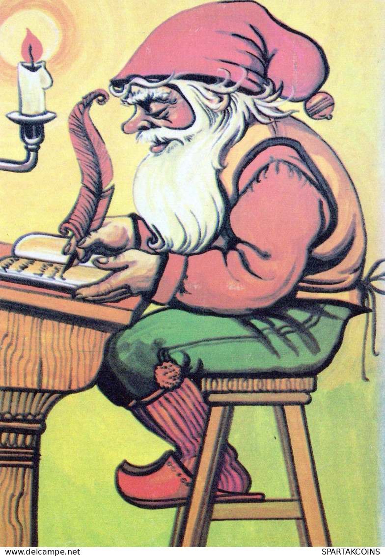 BABBO NATALE Buon Anno Natale Vintage Cartolina CPSM #PBL243.IT - Santa Claus