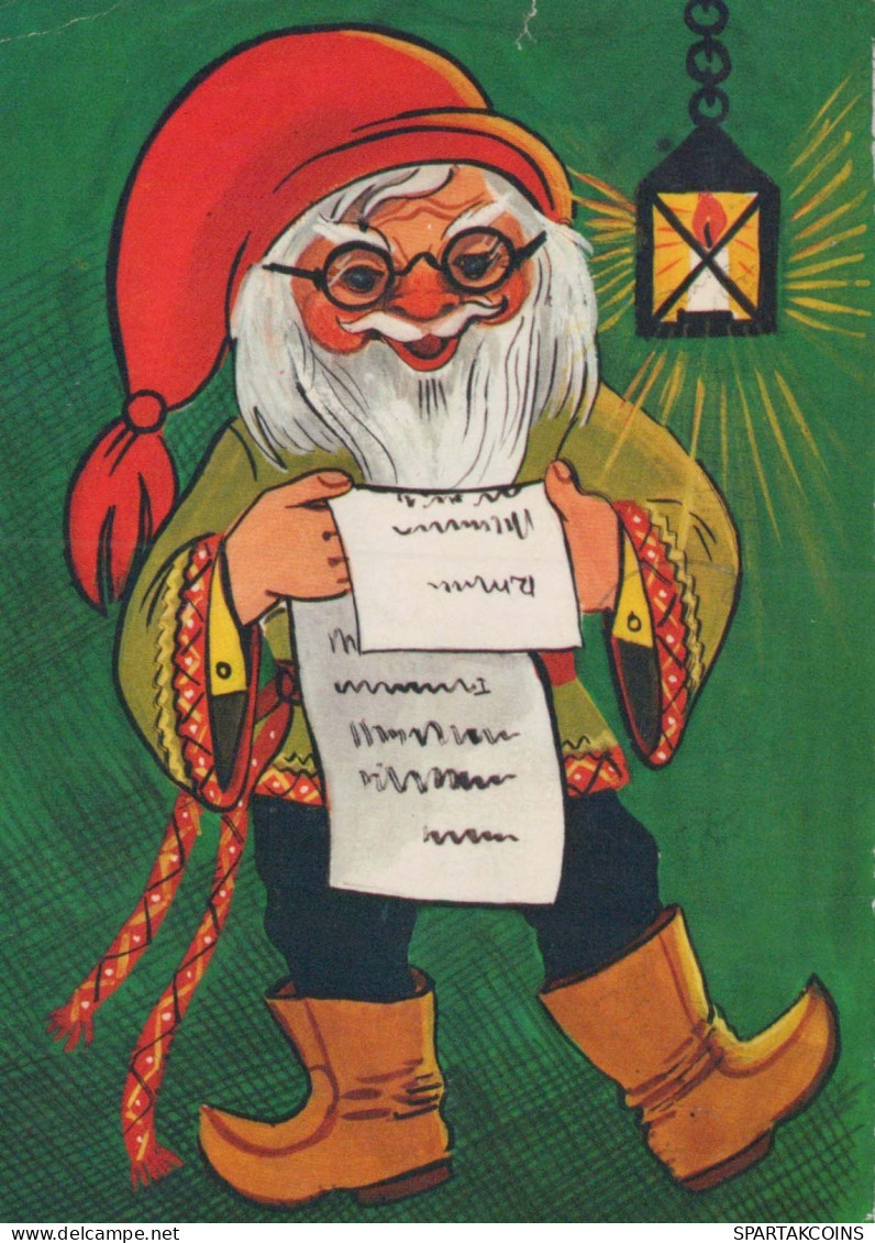 BABBO NATALE Buon Anno Natale Vintage Cartolina CPSM #PBL366.IT - Santa Claus