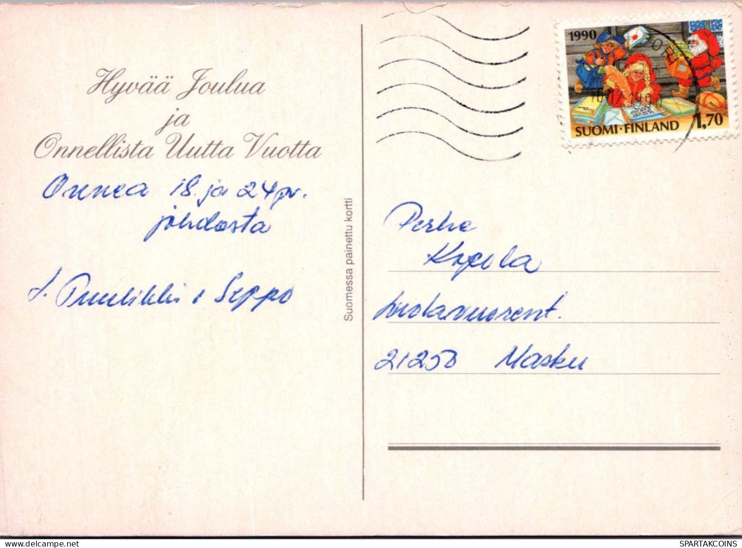 BABBO NATALE Buon Anno Natale Vintage Cartolina CPSM #PBL178.IT - Santa Claus
