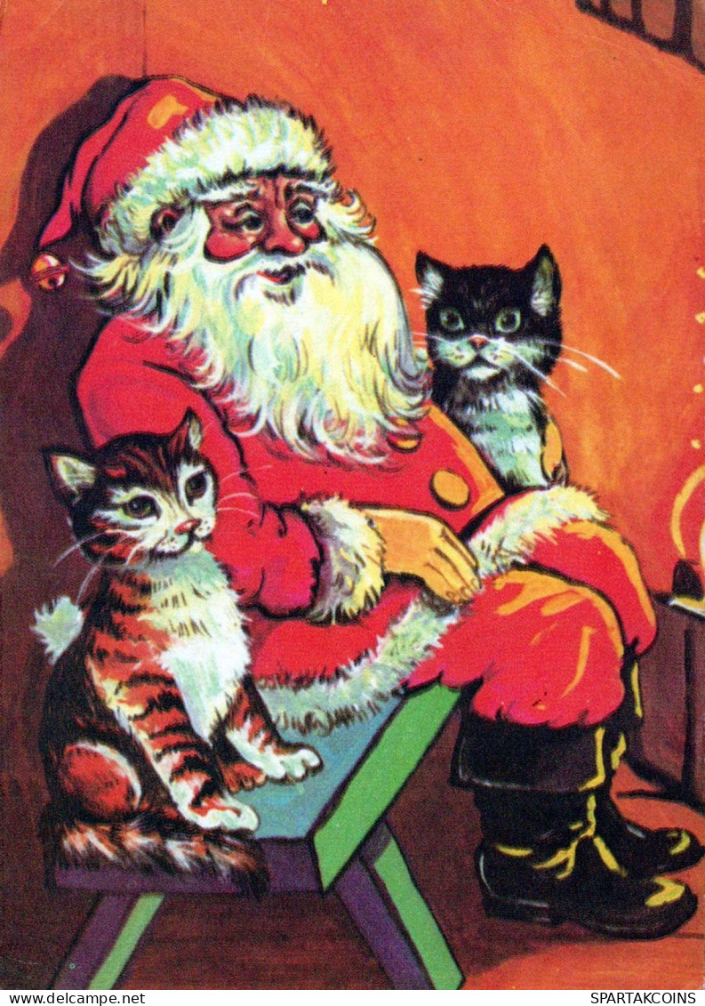 BABBO NATALE Buon Anno Natale Vintage Cartolina CPSM #PBL178.IT - Santa Claus
